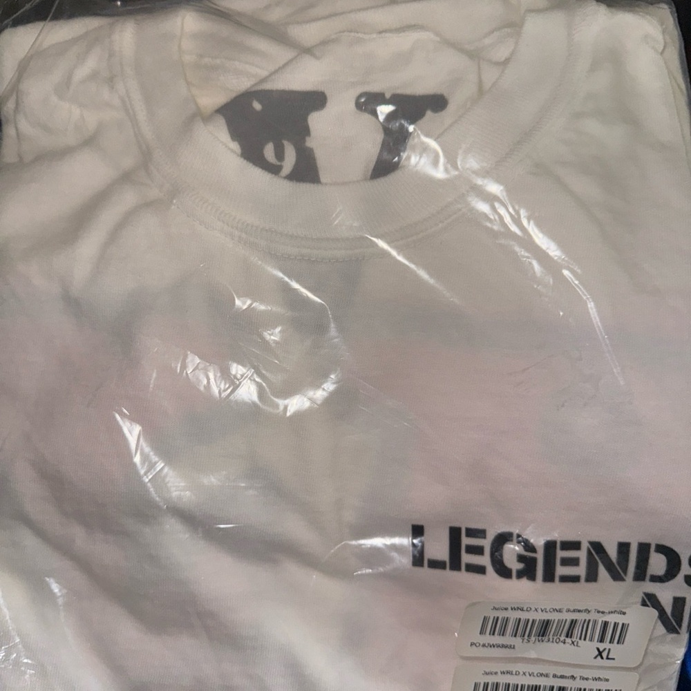 JUICE WRLD X VLONE BUTTERFLY LEGENDS NEVER DIE White Tee